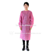 Einweg-PP-Kleider / SMS gedruckt Chirurgische Kleid / Isolationskleid Patient Kleid mit elastischen und stricken Manschette ISO-Standard